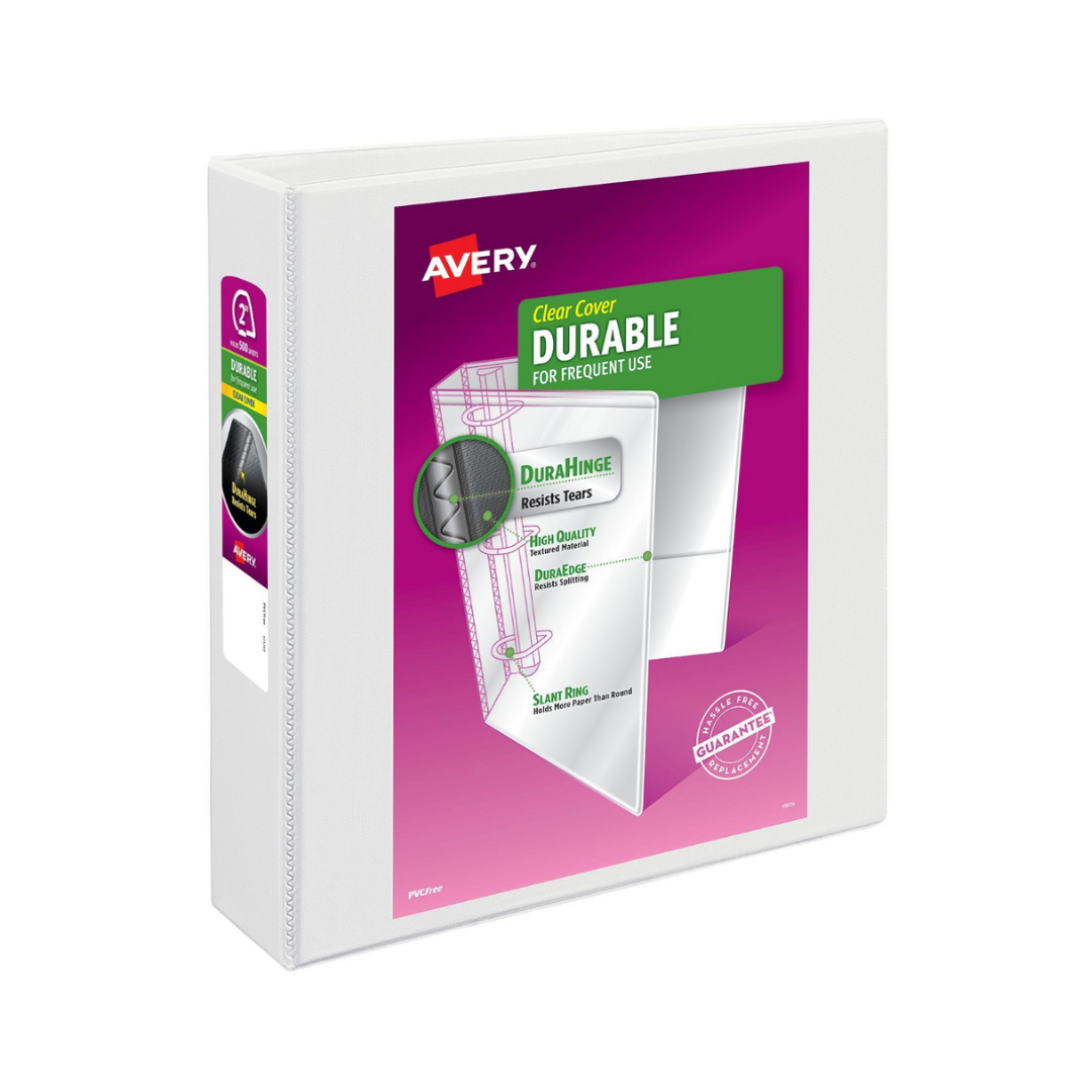 Folder de para personalizar, Durable blanco, 3 anillos EZD de 2", Capacidad para 400 hojas (09501)