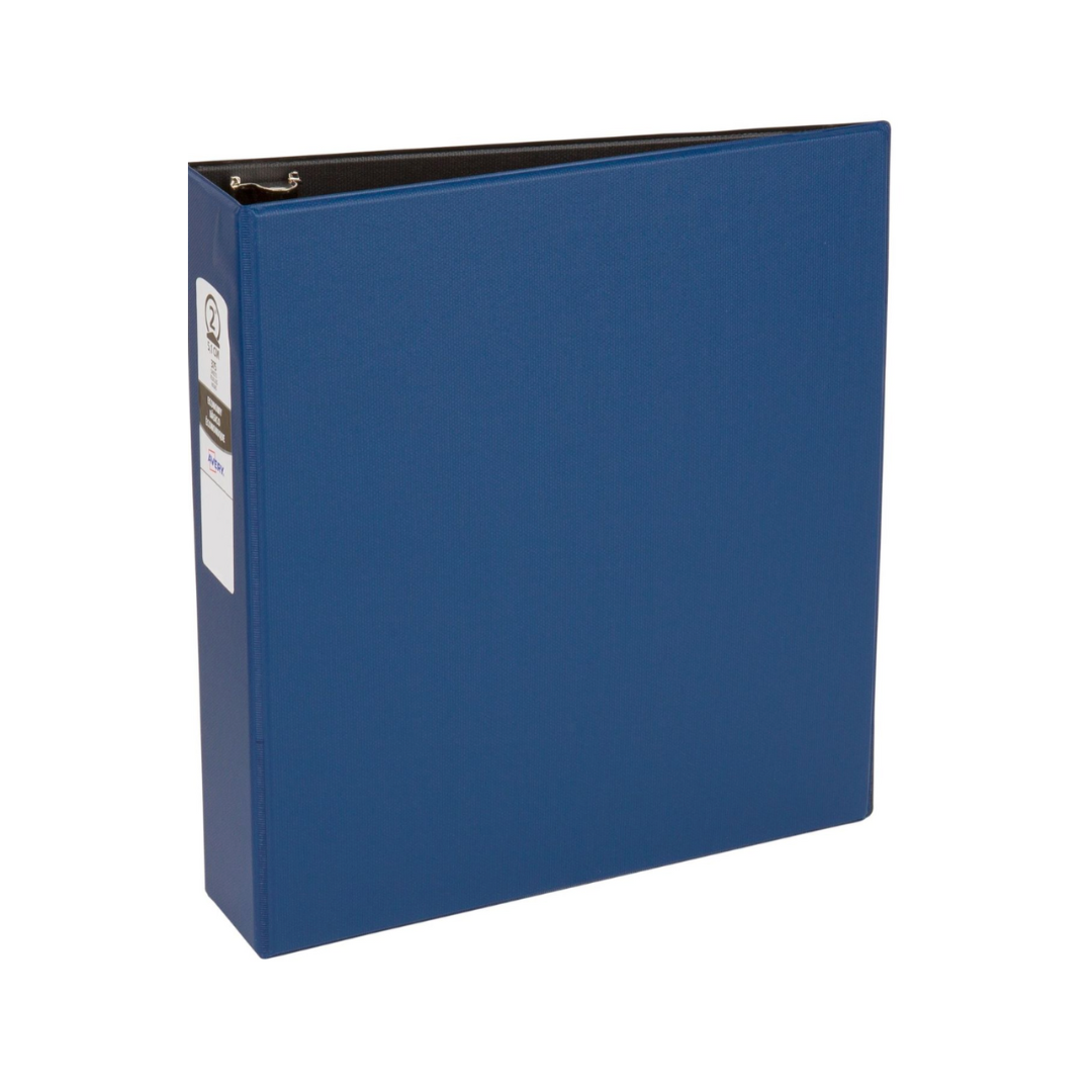 Folder económico azul, anillos redondos de 2", capacidad para 375 hojas (03500)