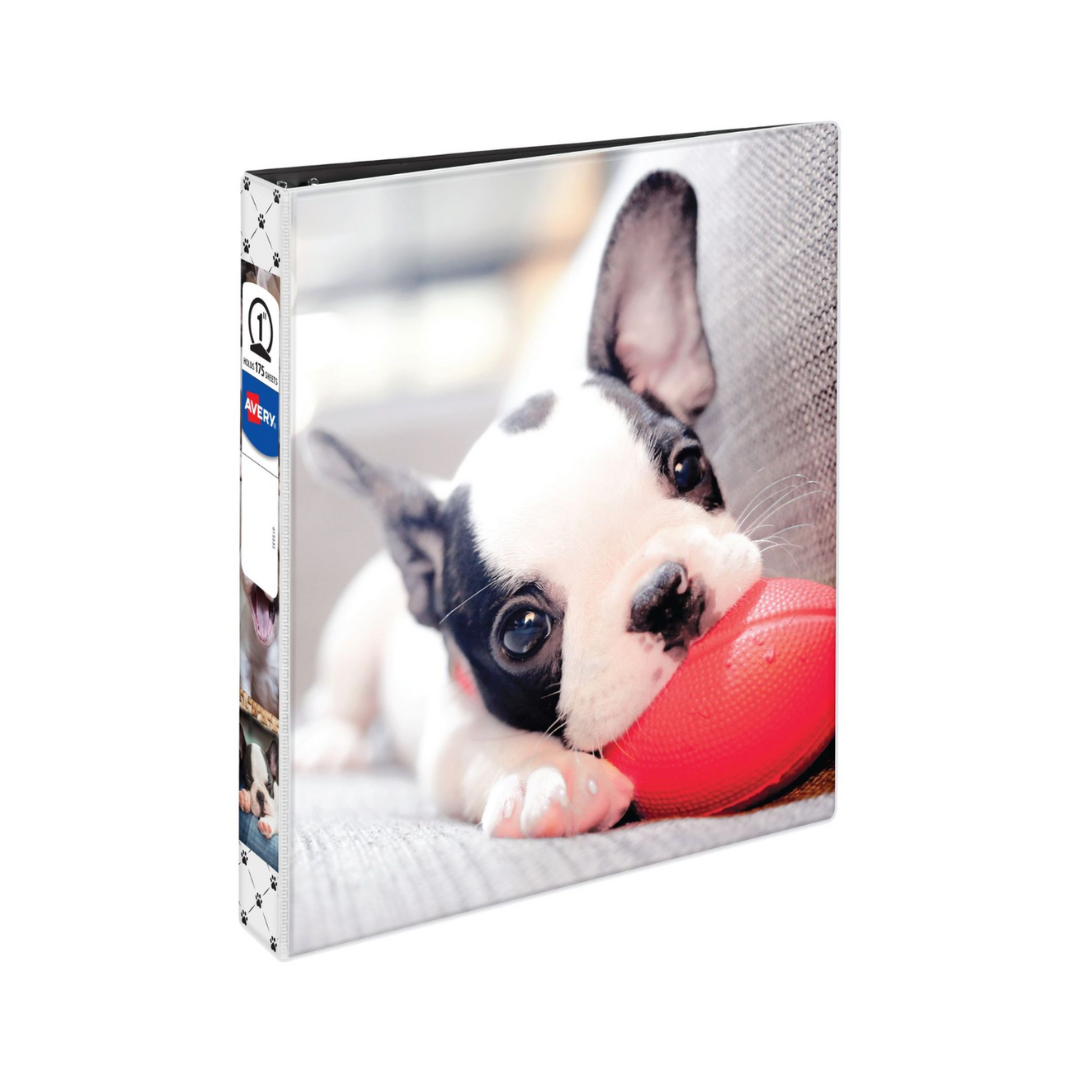 Folder Friends, cachorro de bulldog francés, anillos redondos de 1", capacidad para 175 hojas (26836)