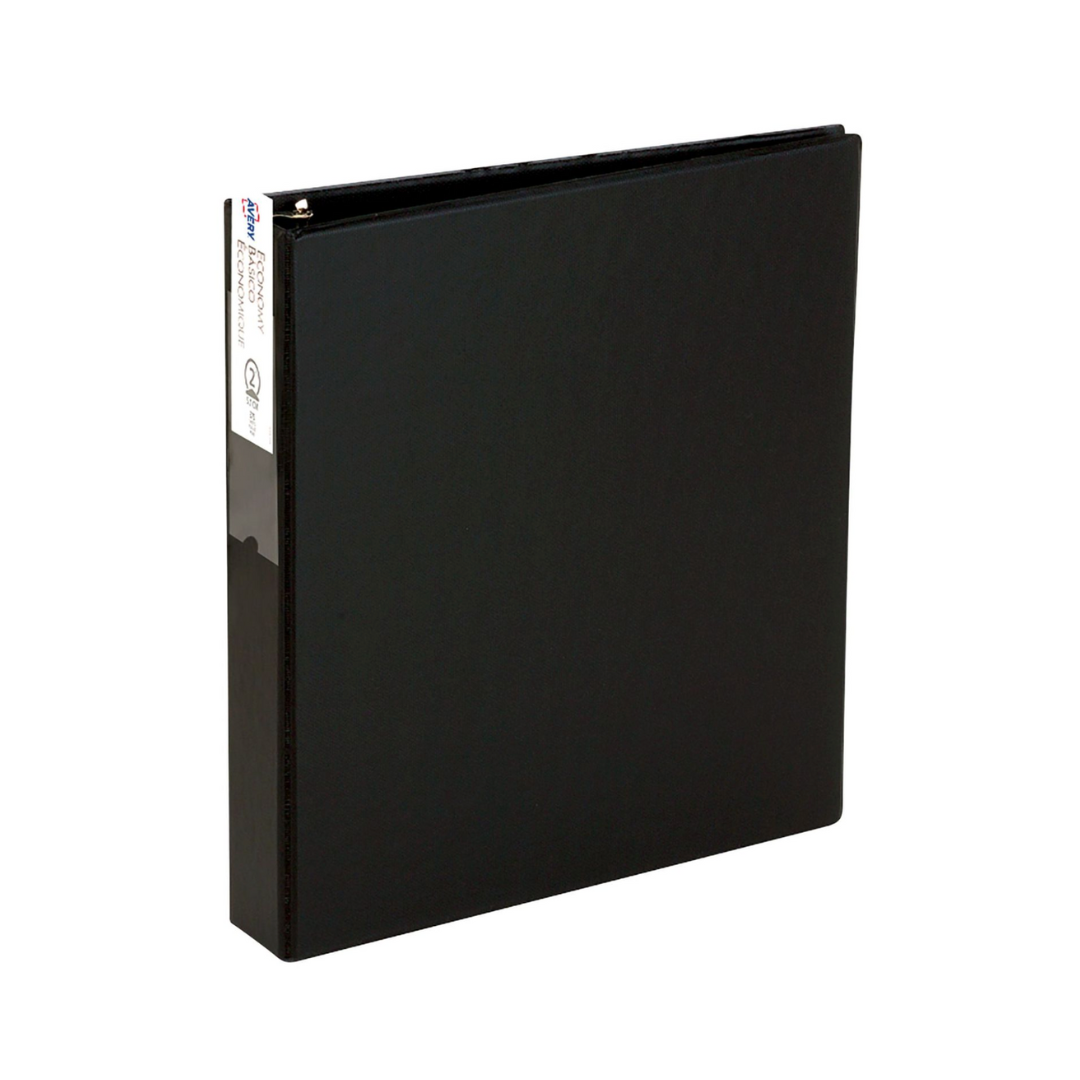 Folder económico negro, portatarjetas, anillos redondos de 3", capacidad para 460 hojas (04601)