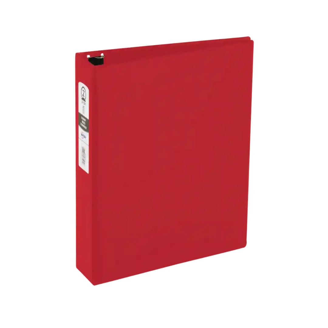 Folder económico rojo , anillos redondos de 2", capacidad para 375 hojas (03510)