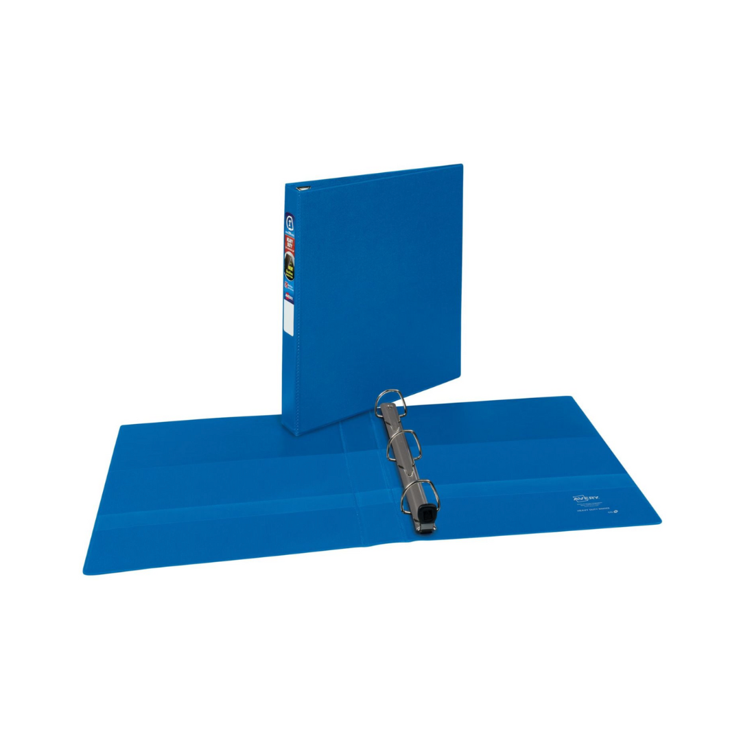 Folder de alta resistencia, azul, anillos de un toque de 1", capacidad para 275 hojas, DuraHinge™, (79889)