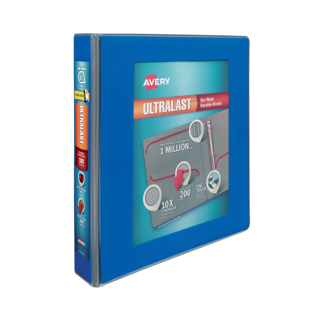 Folder Ultralast®, anillos inclinados de un toque de 1.5", capacidad para 400 hojas, azul (79712)