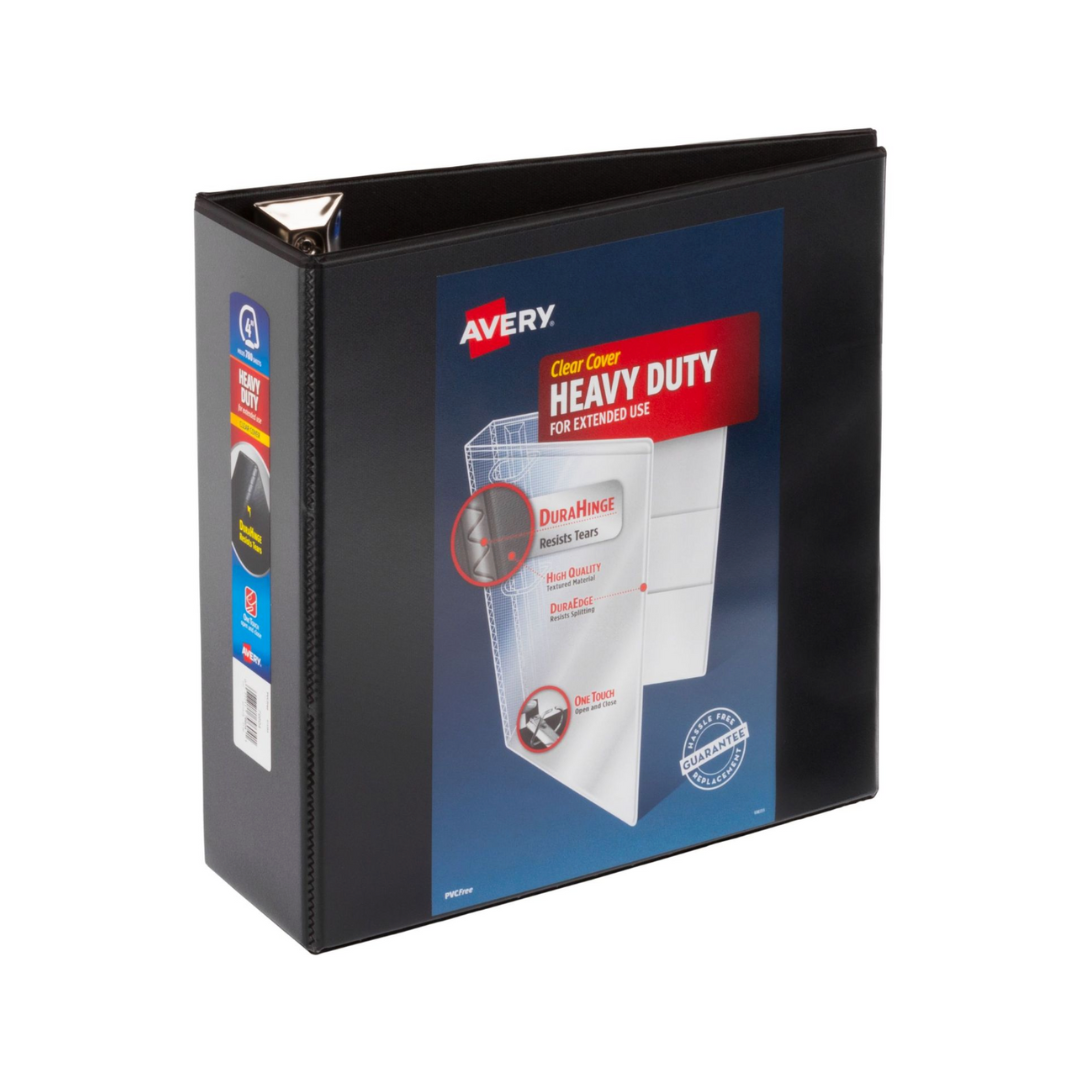 Folder de 3 anillos de alta resistencia para personalizar, anillos One Touch EZD® de 4", lomo de 4,5", 780 páginas, 1 carpeta negra (79604)