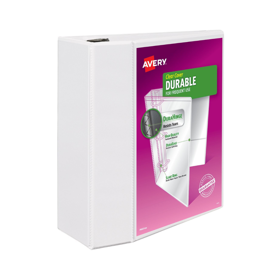 Folder Durable blanco, anillos EZD de 5", capacidad para 1050 hojas, DuraHing, (09901)