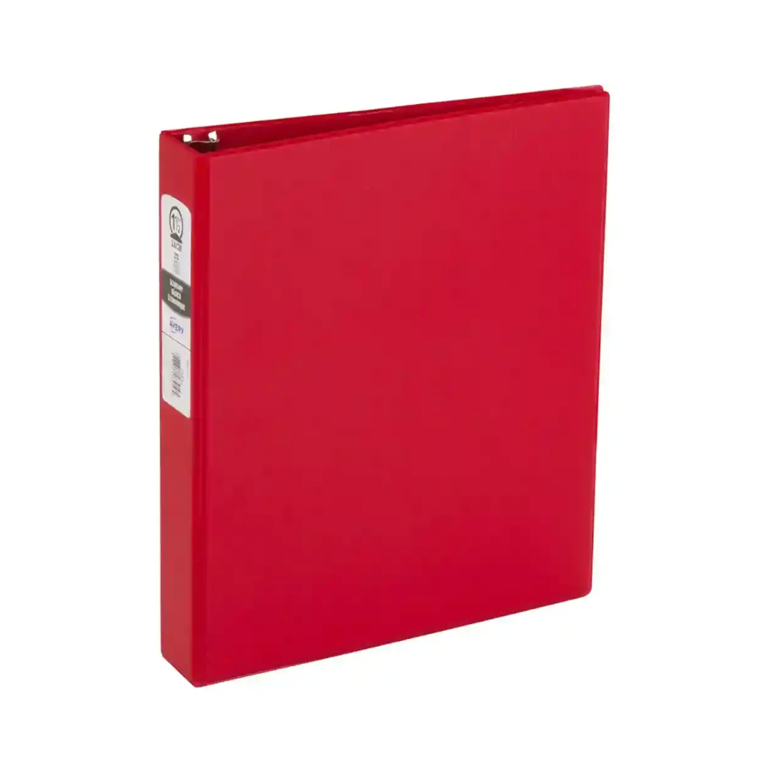 Folder económico rojo, anillos redondos de 1.5", capacidad para 275 hojas (03410)
