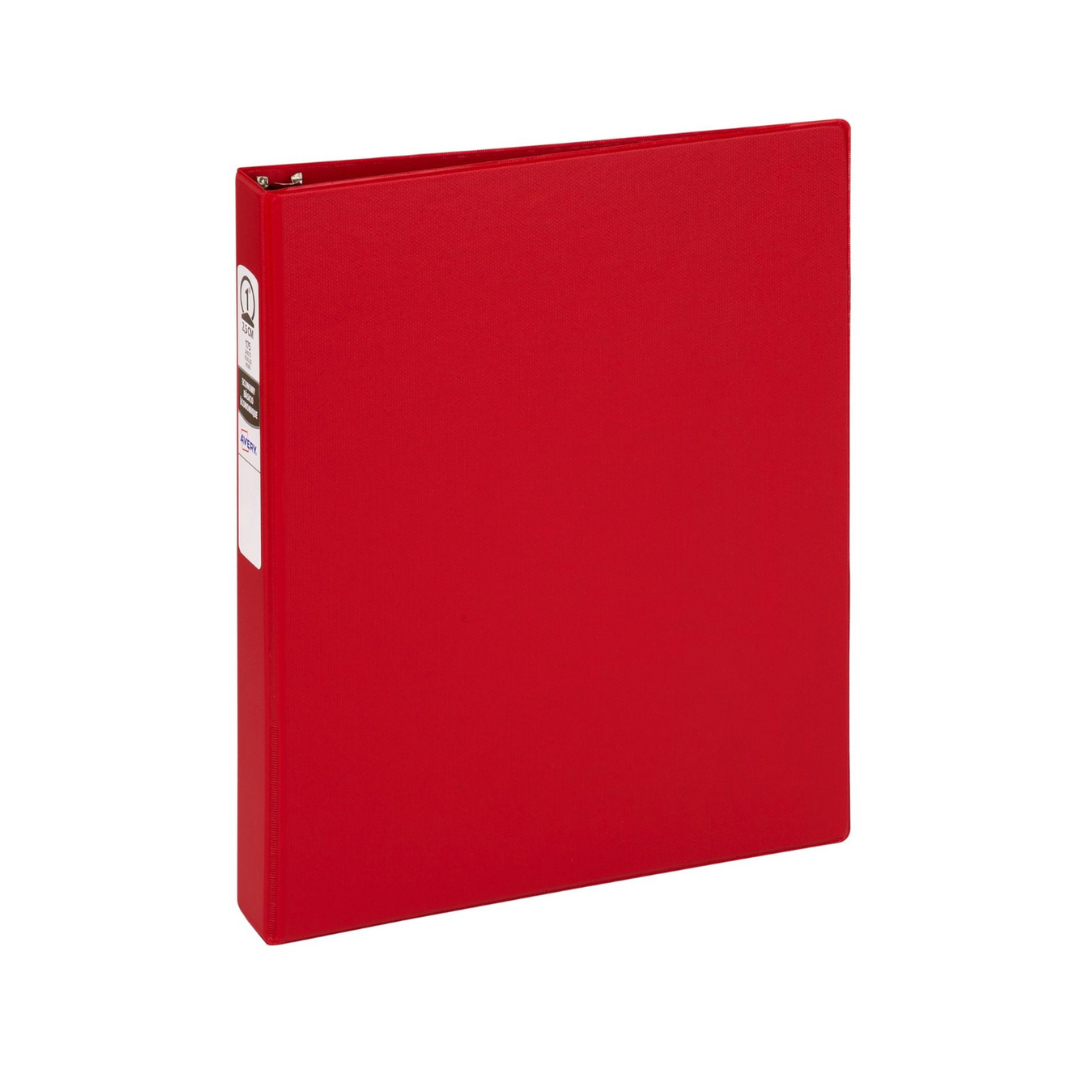 Folder económico rojo, anillos redondos de 1", capacidad para 175 hojas (03310)