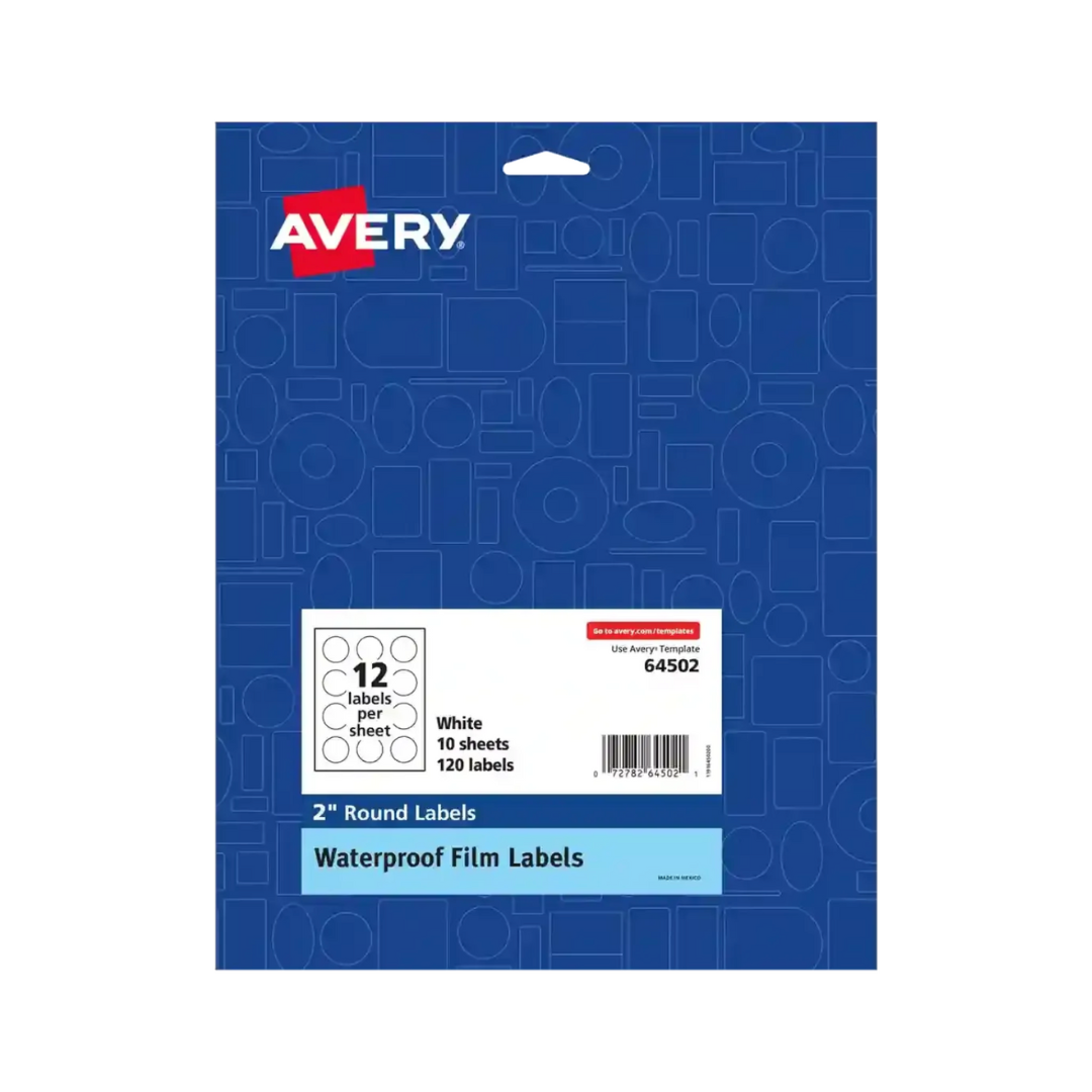 Avery® Etiquetas solubles, Sure Feed™, adhesivo removible, impresión hasta el borde, 6 x 3.2 cms, 54 etiquetas (14224)