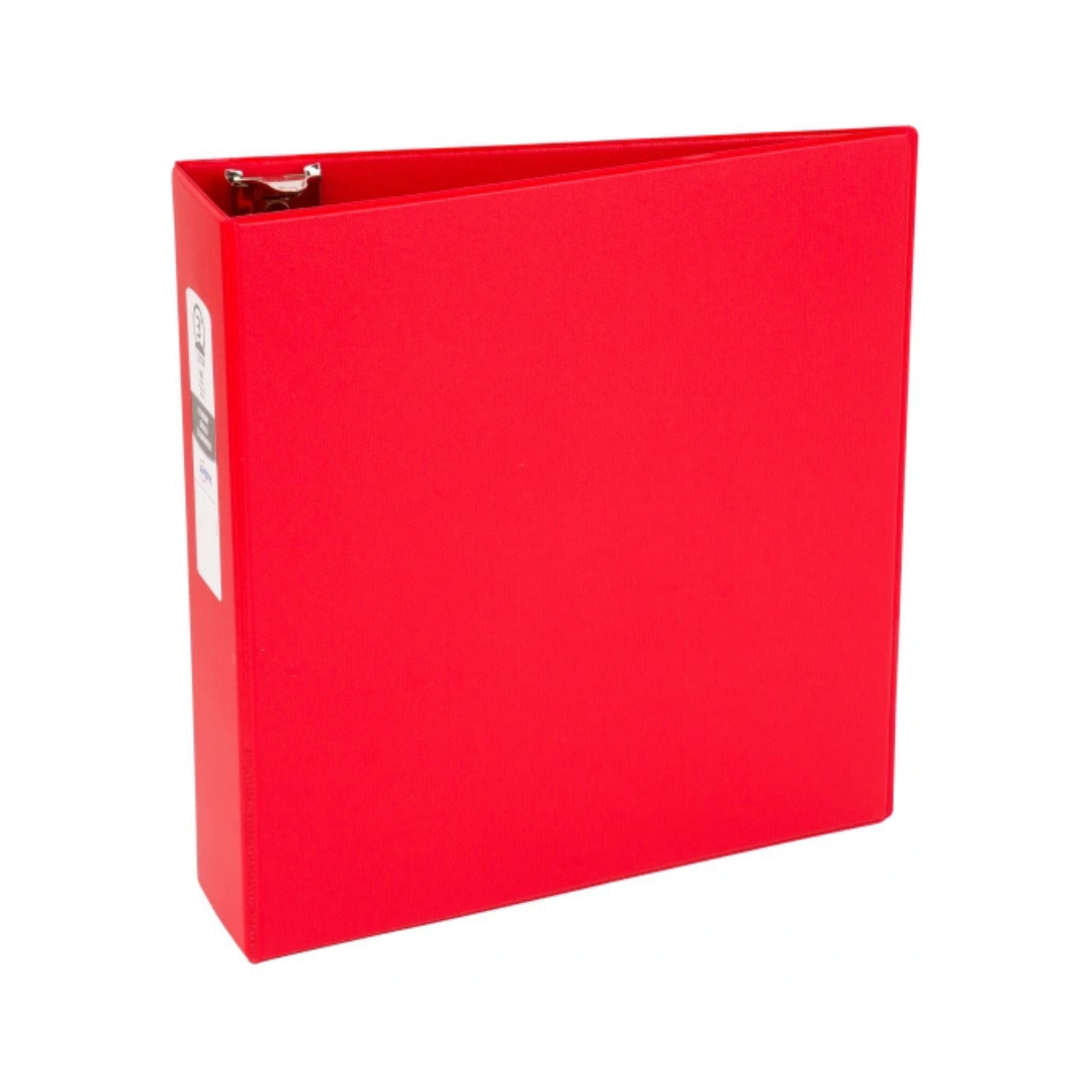 Folder económico rojo, anillos redondos de 3", capacidad para 460 hojas (03608)