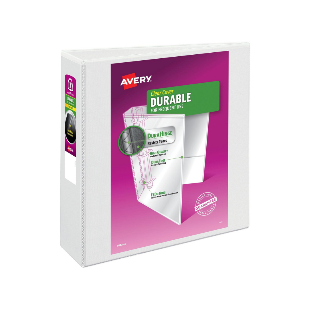 Folder de para personalizar  Durable  blanco, anillos EZD de 3", capacidad para 400 hojas (09701)