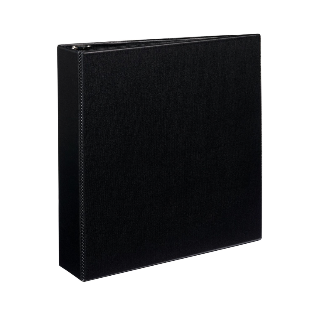 Folder Durable negro, anillos inclinados de 2", capacidad para 500 hojas, DuraHinge (27550)
