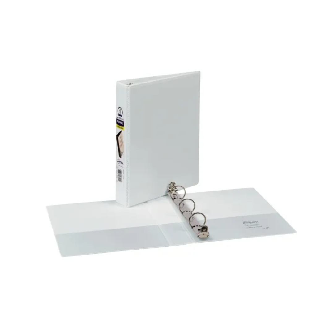 Folder Mini Durable para personalizar,  blanco, anillos de 1", capacidad para 175 hojas, 14 x 21,5cms  (17116)
