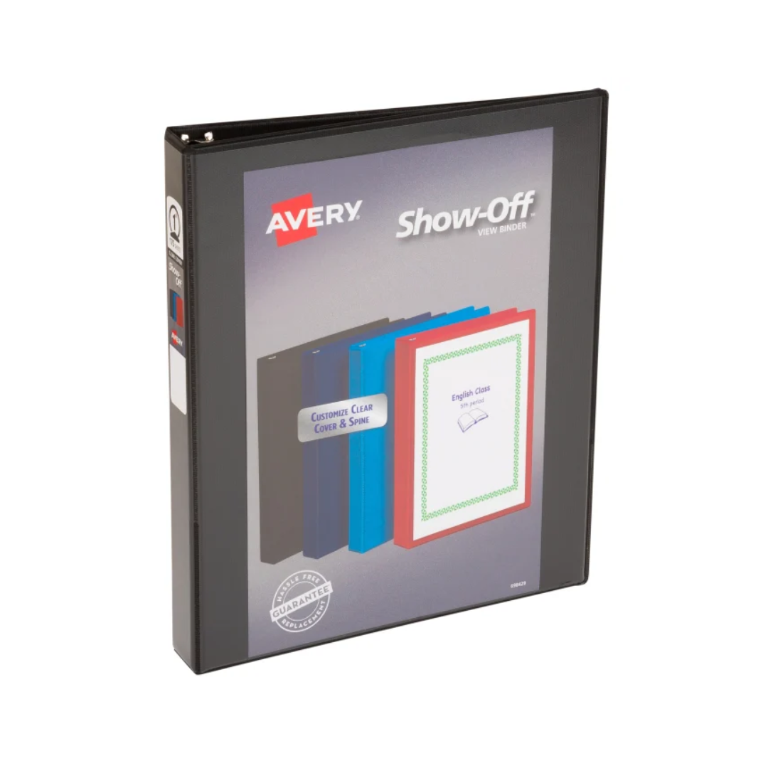 Folder Show Off™ para personalizar, anillos redondos de 1", capacidad para 175 hojas, colores surtidos (12018)