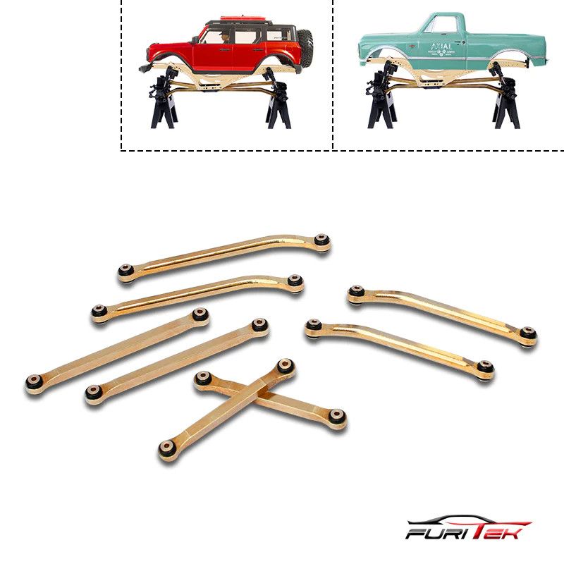 FURITEK BRASS HIGH CLEARANCE LINKS SET FOR SCX24 Bronco &amp; C-10 Jeep