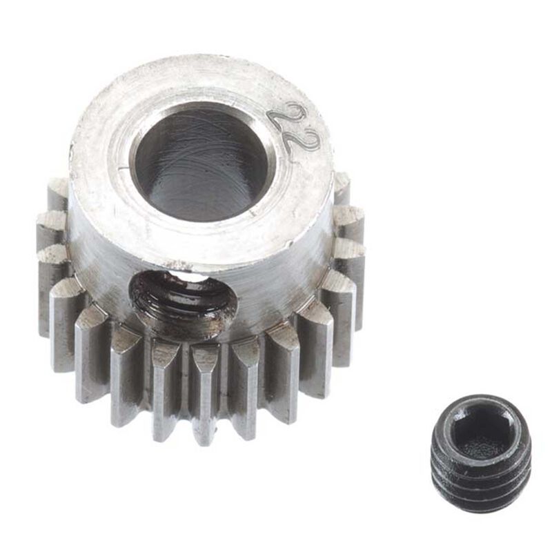 Hard Steel Motor Pinion, 5mm bore / 48P / 22T