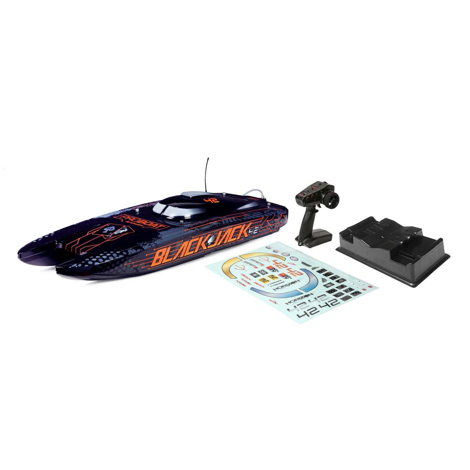 Blackjack 42&quot; 8S Brushless Catamaran RTR: Black/Orange