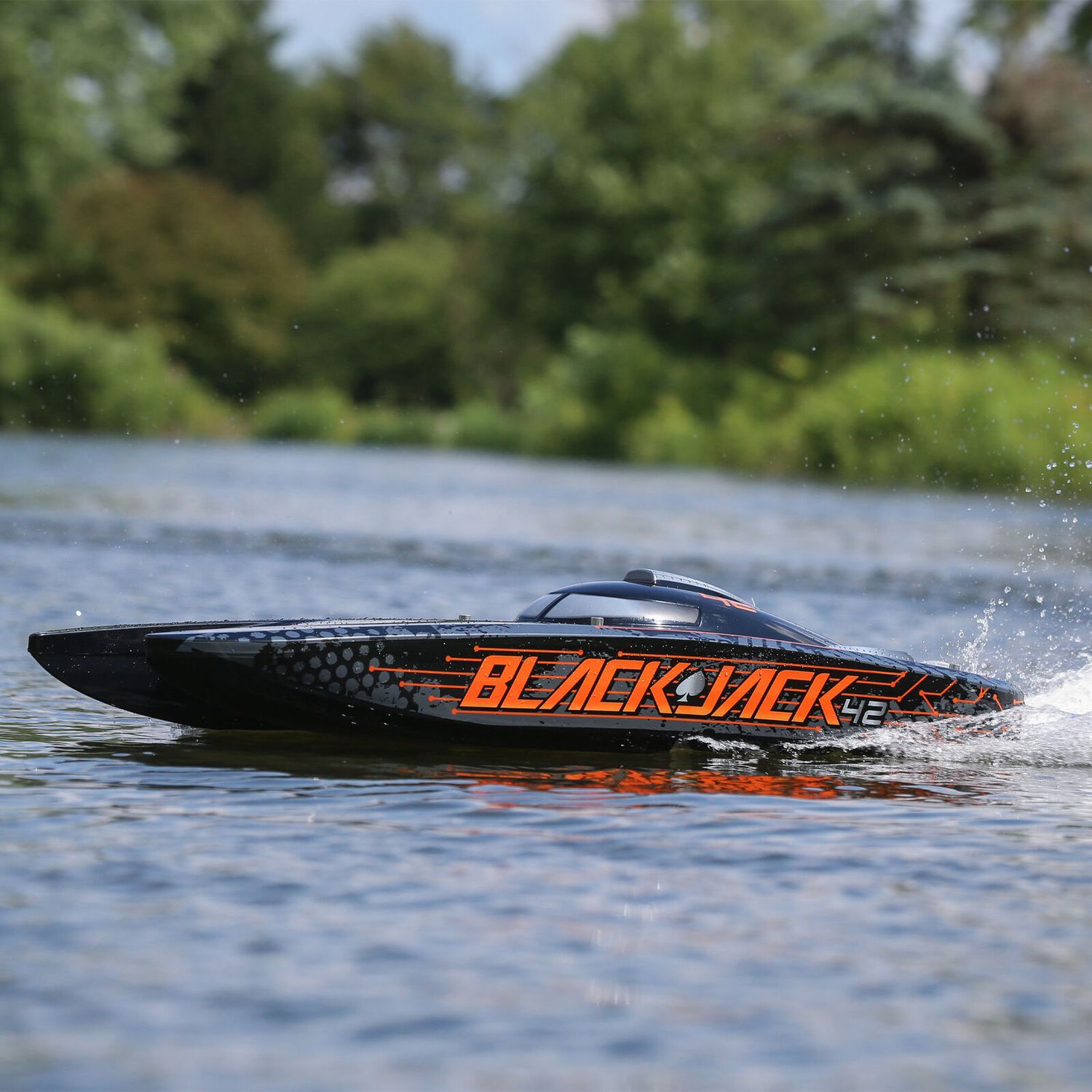 Blackjack 42&quot; 8S Brushless Catamaran RTR: Black/Orange