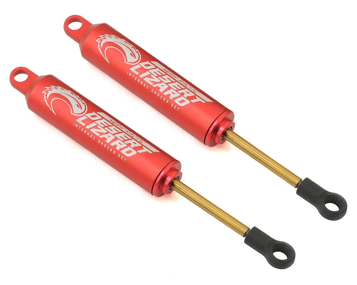 YEA-DDL-100RD  Yeah Racing 100mm Desert Lizard Two Stage Internal Spring Shock (2) (Red)