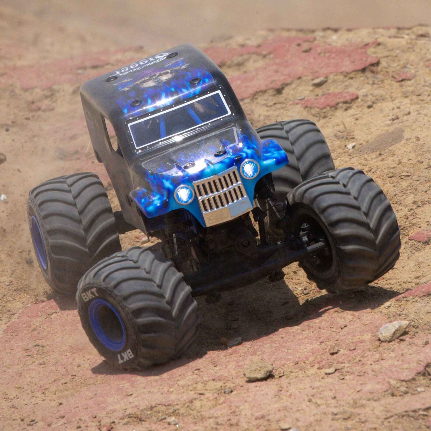 1/18 Mini LMT Son Uva Digger 2S 4X4 RTR Brushed Monster Truck (Battery &amp; Charger Included), Blue