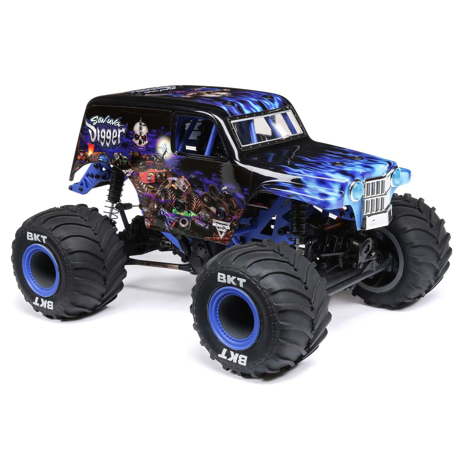 1/18 Mini LMT Son Uva Digger 2S 4X4 RTR Brushed Monster Truck (Battery &amp; Charger Included), Blue