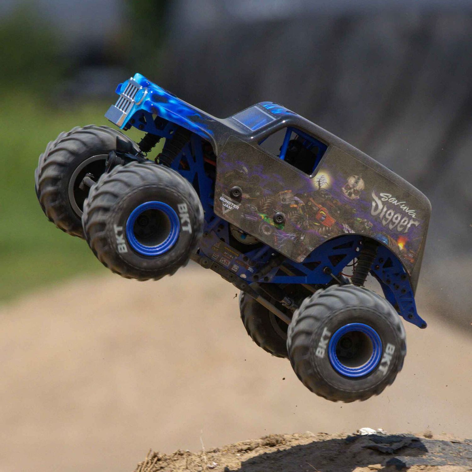 1/18 Mini LMT Son Uva Digger 2S 4X4 RTR Brushed Monster Truck (Battery &amp; Charger Included), Blue