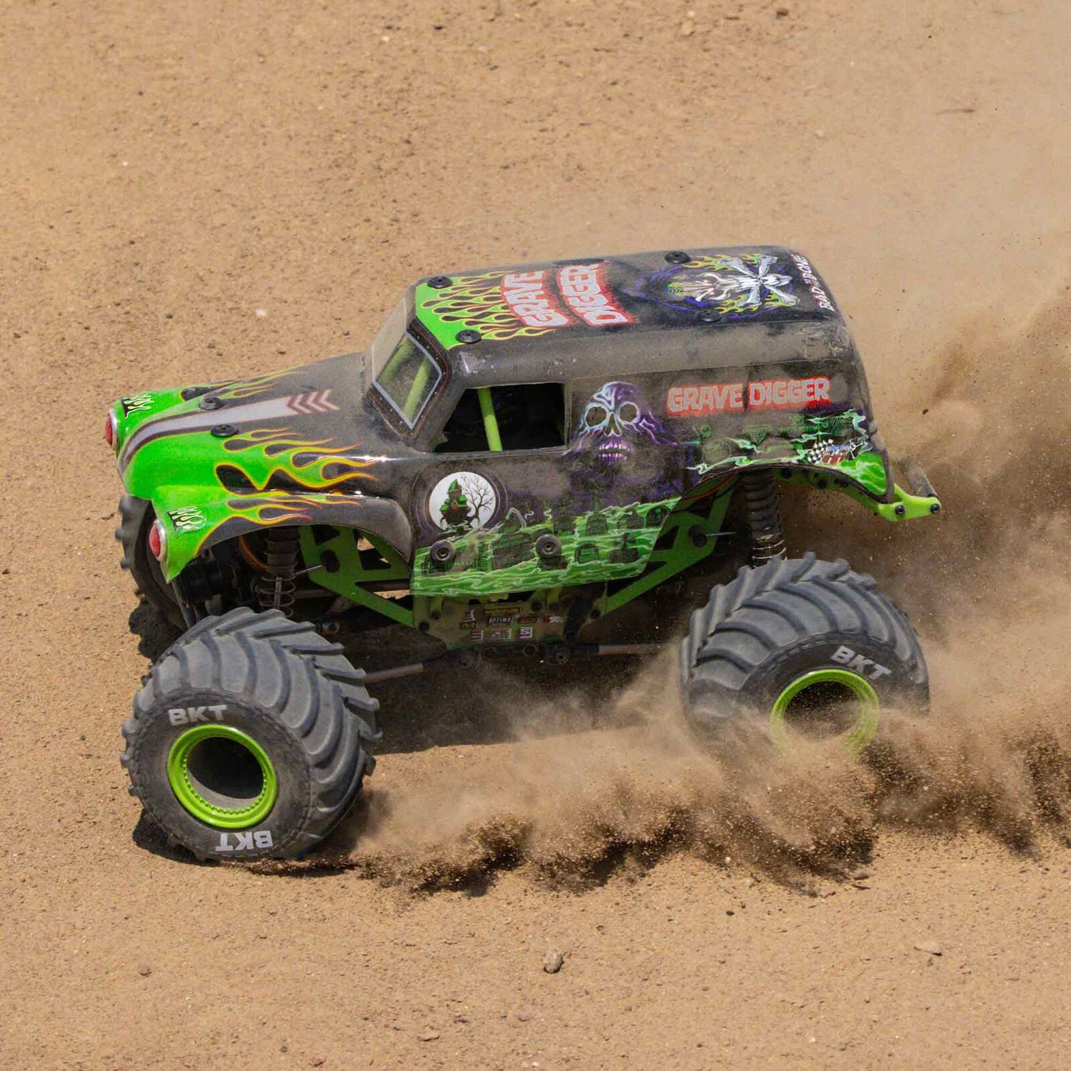 1/18 Mini LMT Grave Digger 2S 4X4 RTR Brushed Monster Truck (Battery &amp; Charger Included), Green