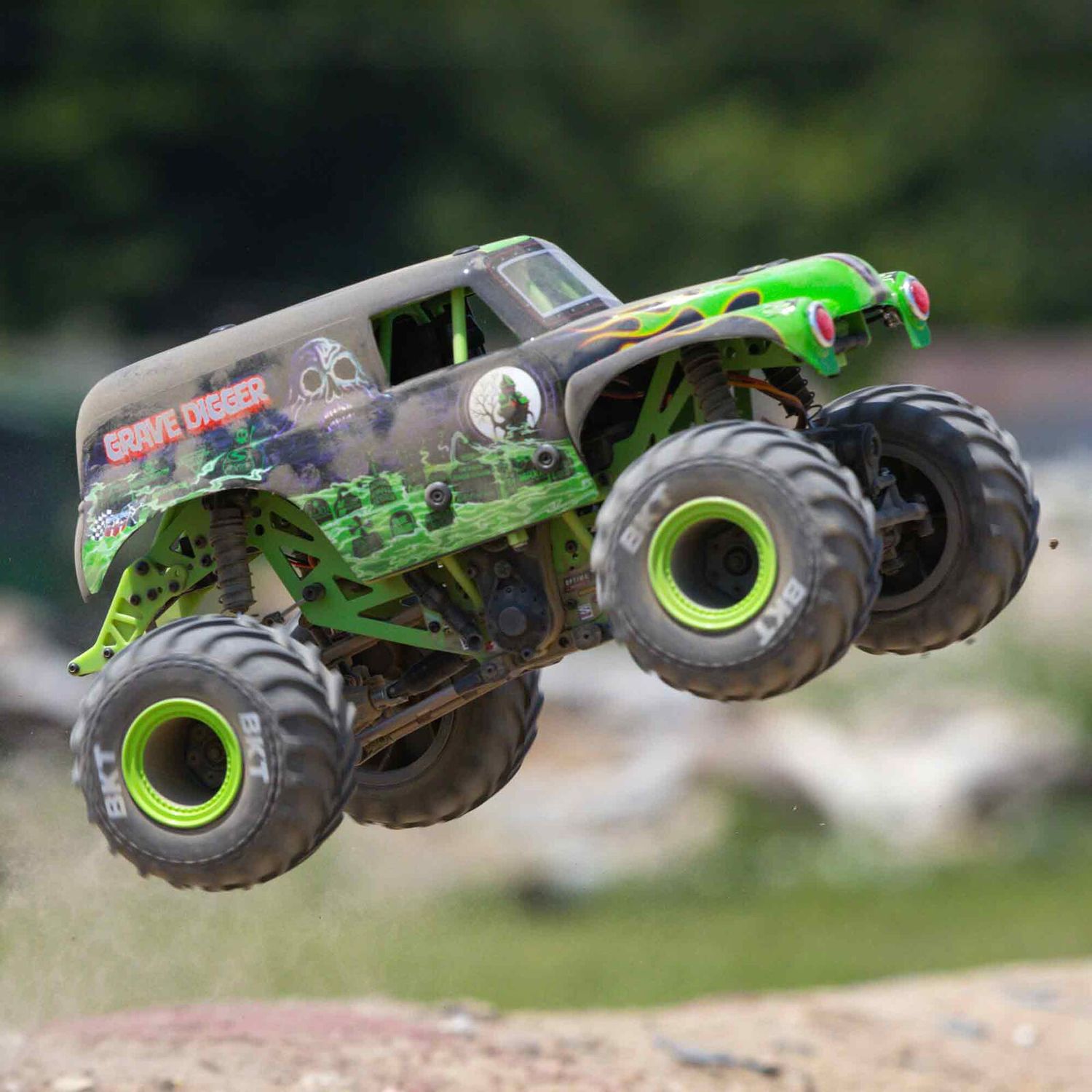 1/18 Mini LMT Grave Digger 2S 4X4 RTR Brushed Monster Truck (Battery &amp; Charger Included), Green