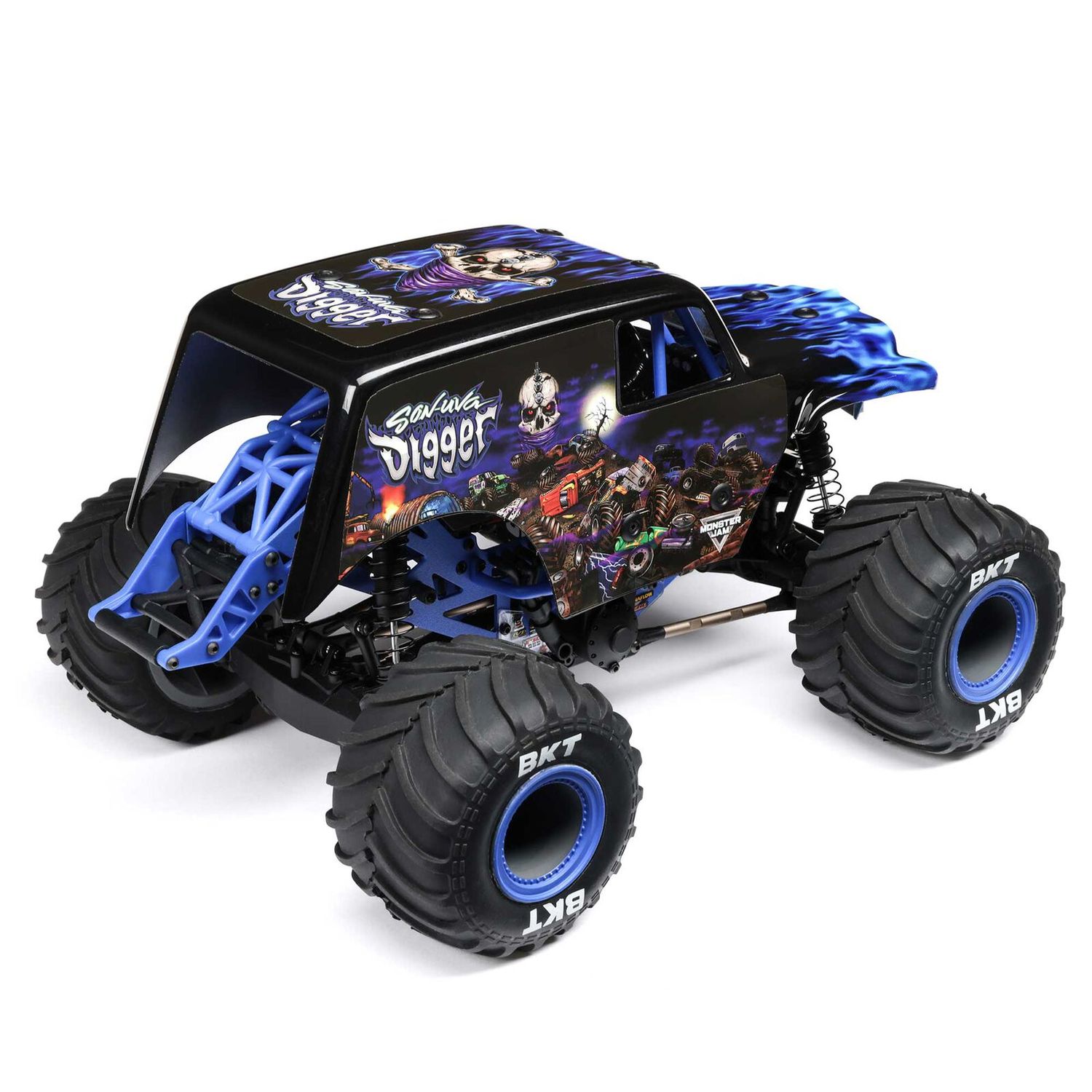 1/18 Mini LMT Son Uva Digger 2S 4X4 RTR Brushed Monster Truck (Battery &amp; Charger Included), Blue