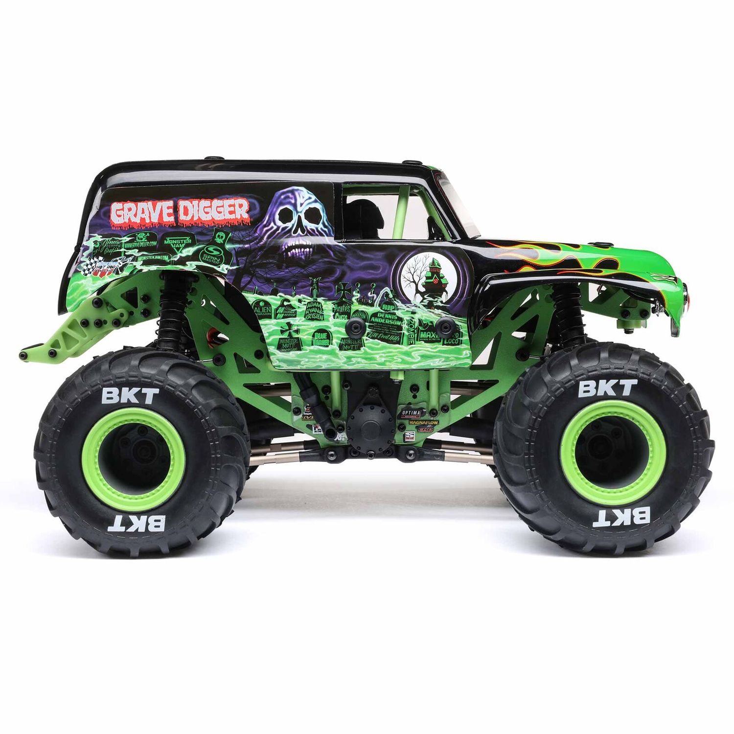 1/18 Mini LMT Grave Digger 2S 4X4 RTR Brushed Monster Truck (Battery &amp; Charger Included), Green