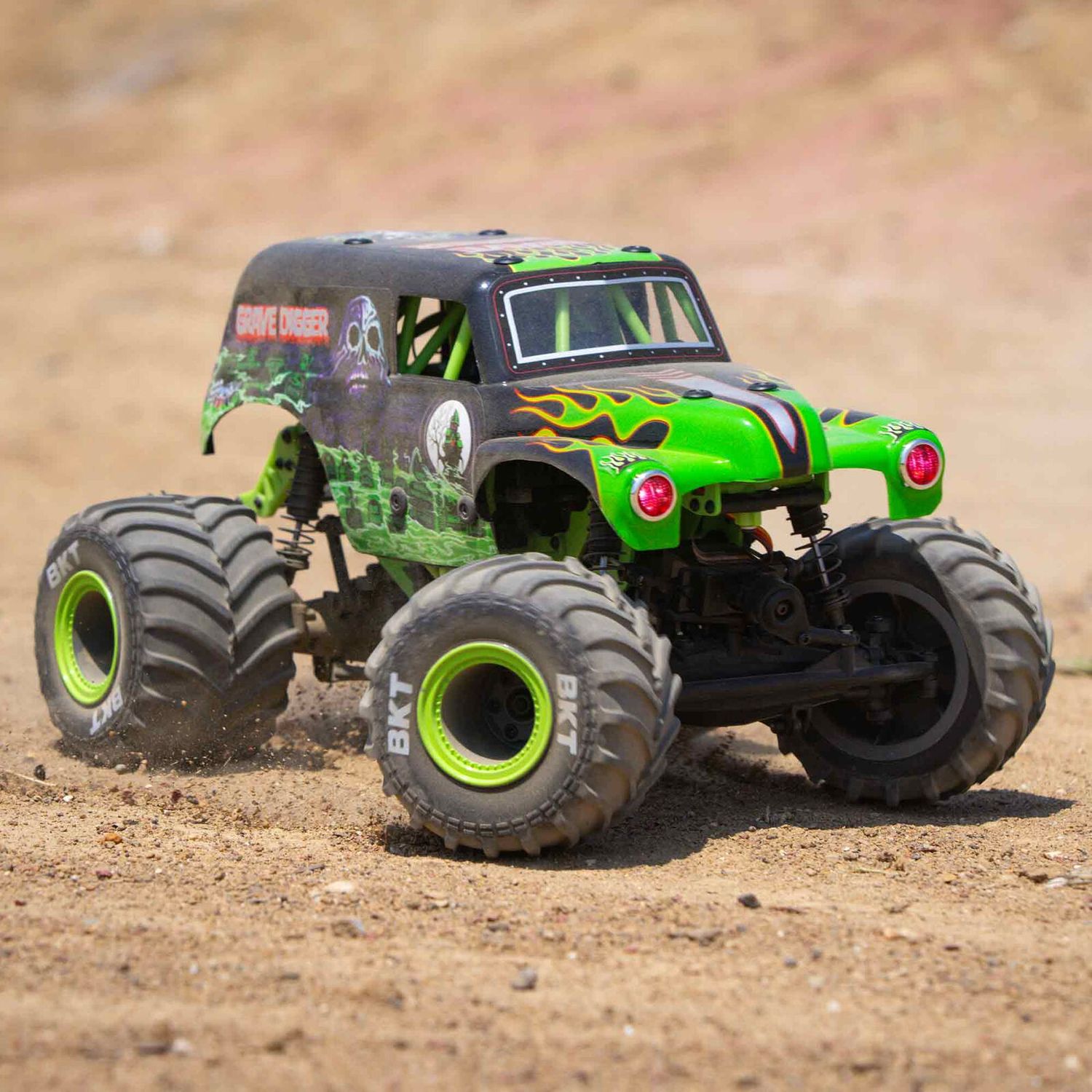 1/18 Mini LMT Grave Digger 2S 4X4 RTR Brushed Monster Truck (Battery &amp; Charger Included), Green