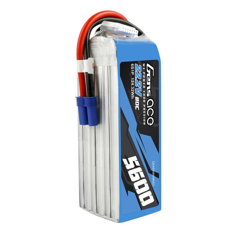 22.2V 5600mAh 6S 80C Lipo: EC5
