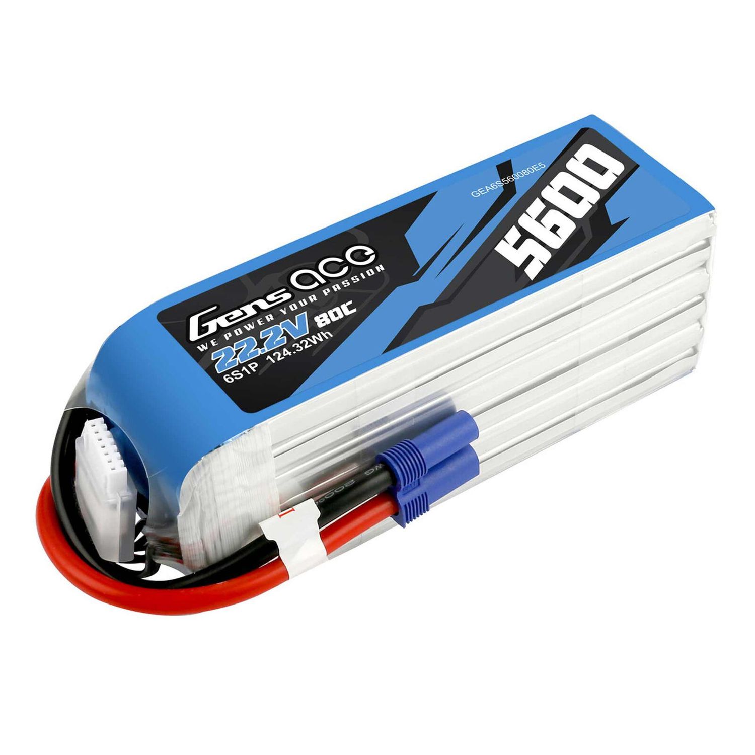 22.2V 5600mAh 6S 80C Lipo: EC5