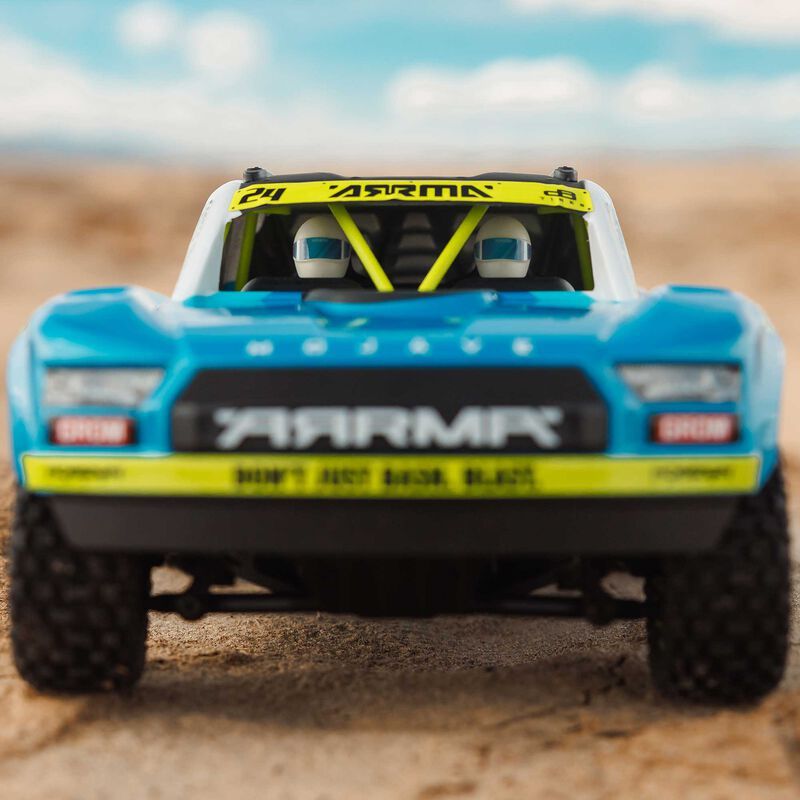 MOJAVE GROM MEGA 380 Brushed 4X4 Small Scale Desert Truck RTR with Battery &amp; Charger, Blue/White