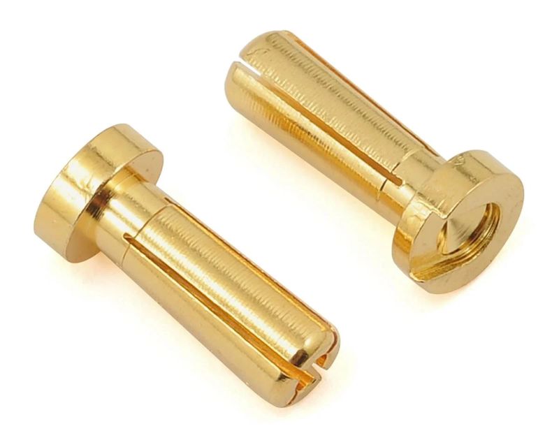 ProTek RC 4mm Low Profile &quot;Super Bullet&quot; Solid Gold Connectors (2 Male)
