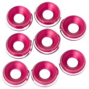 7075 LowPro Countersunk Washers, M3, Hot Pink Shine, 8pcs