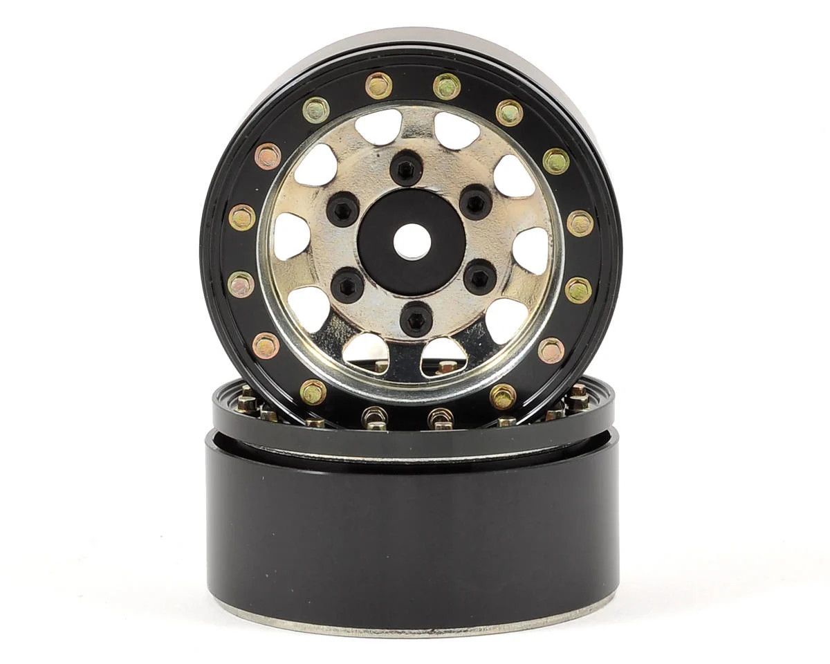 SSD RC D Hole 1.55&quot; Steel Beadlock Crawler Wheels (Silver) (2)