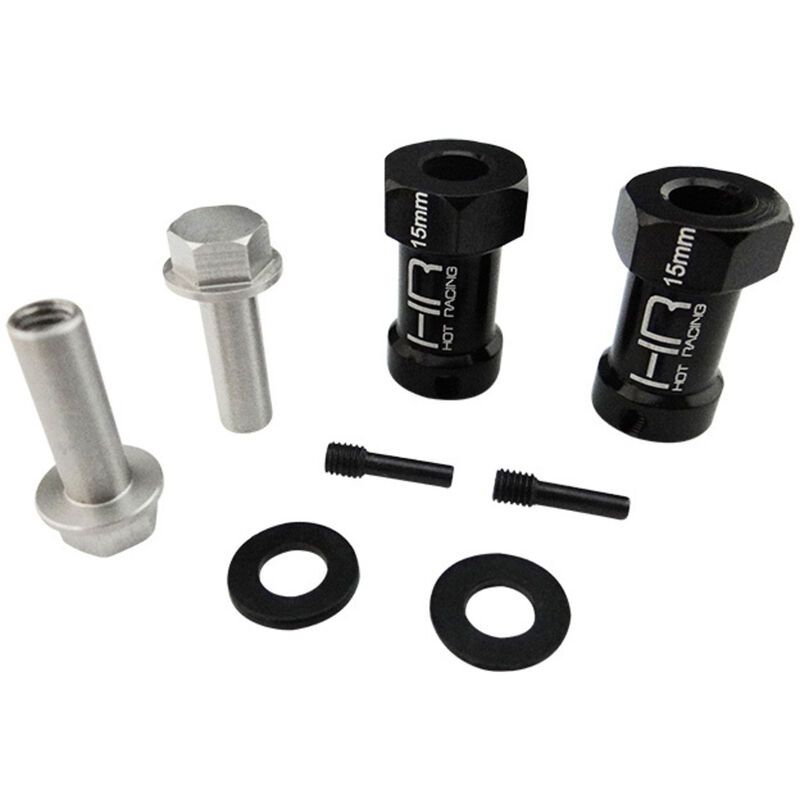 15mm Wheel Hub Extensions,12mm Hex(2):Axial Wraith
