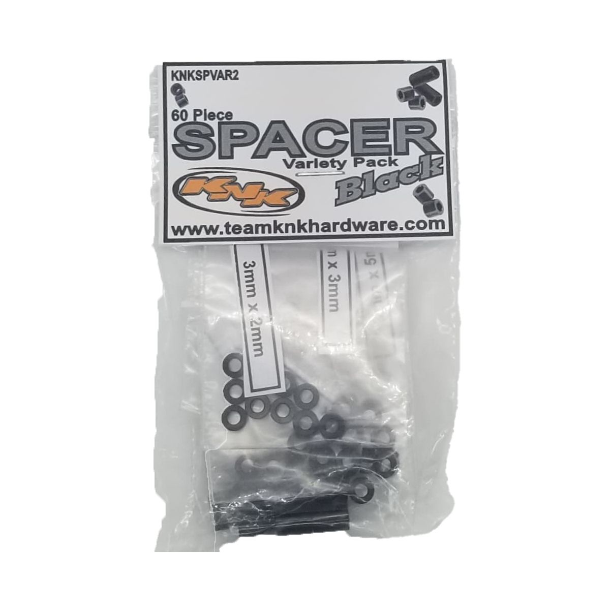 Team KNK Aluminum Spacer Variety Pack (Black) (60)