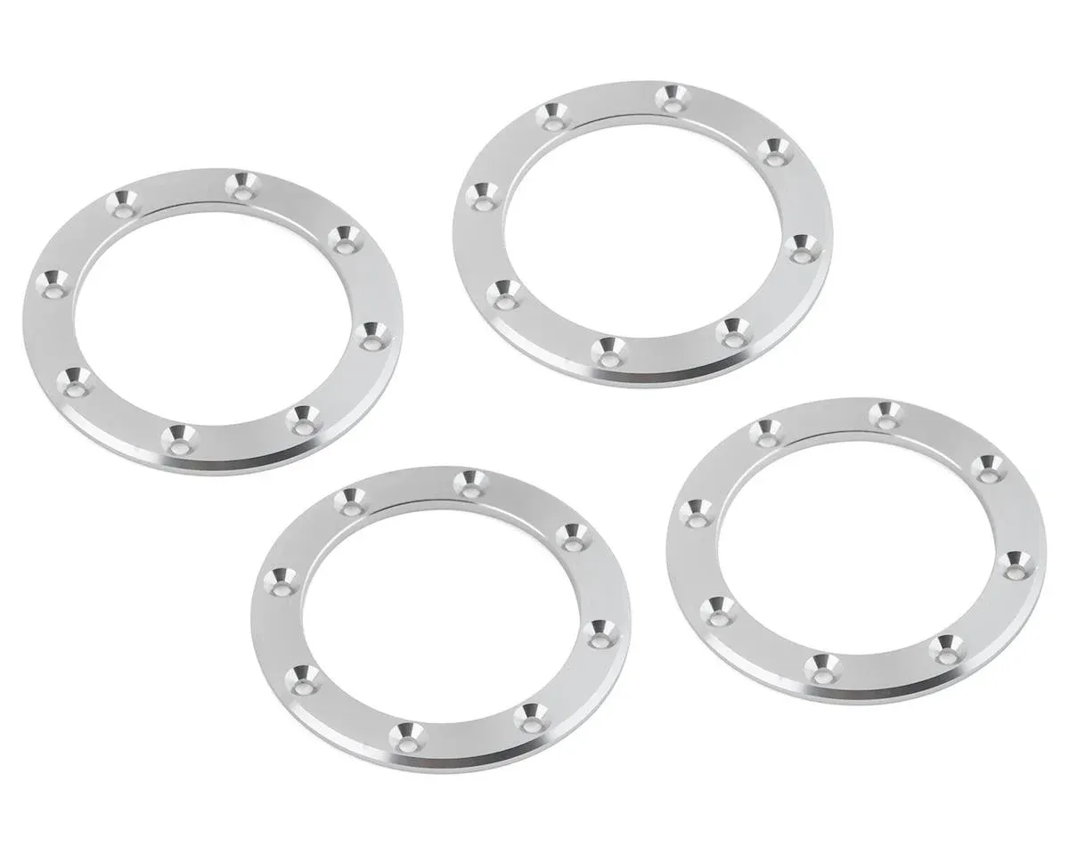 Pit Bull Tires Raceline Clutch 1.55&quot; Aluminum Beadlock Scale Replica Wheels (Silver) (4)