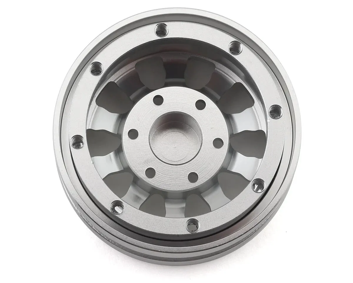 Pit Bull Tires Raceline Clutch 1.55&quot; Aluminum Beadlock Scale Replica Wheels (Silver) (4)