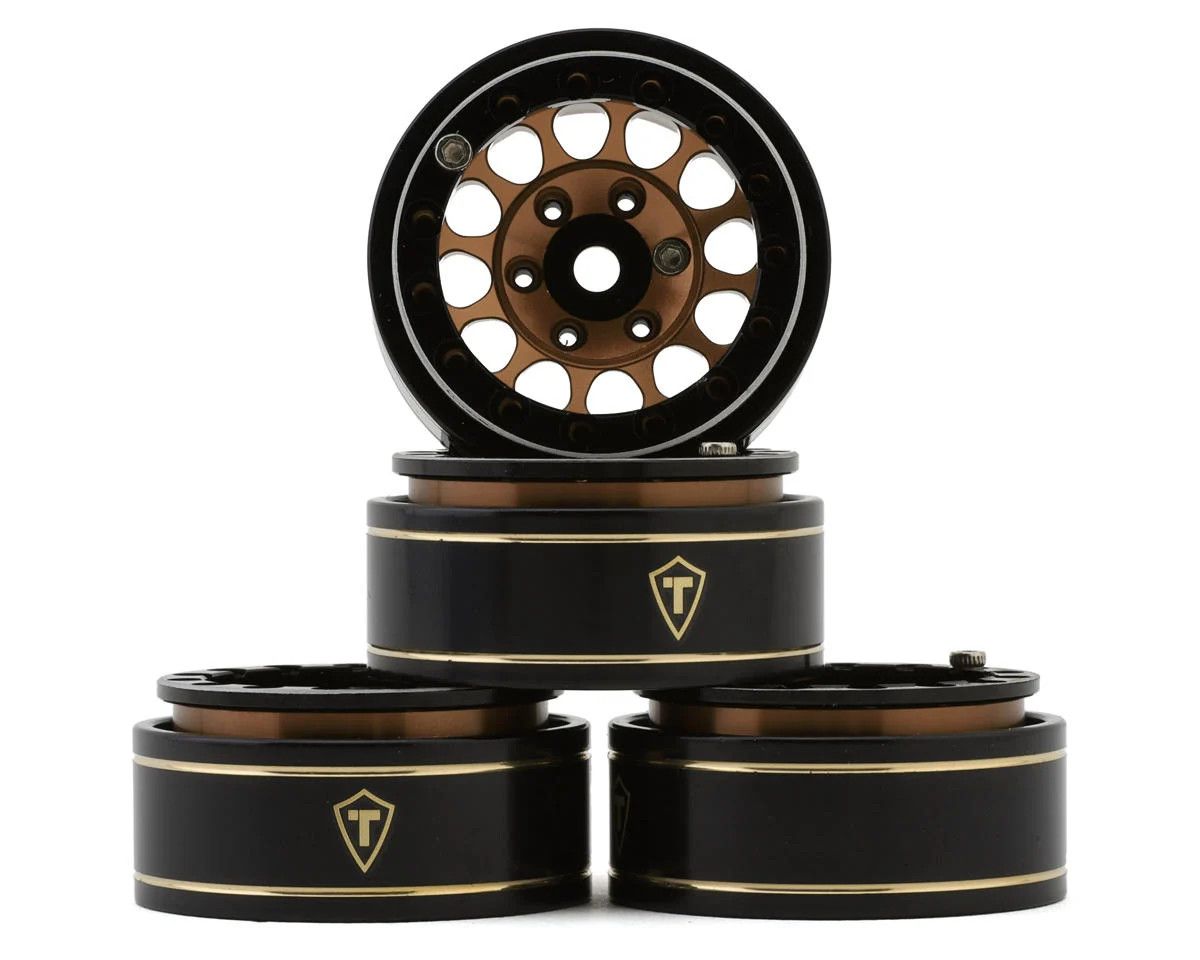 Treal Hobby Type I 1.0&quot; Classic 12-Spoke Beadlock Wheels (Bronze) (4) (27.2g)
