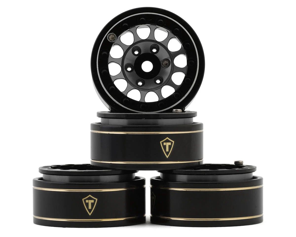 Treal Hobby Type I 1.0&quot; Classic 12-Spoke Beadlock Wheels (Grey) (4) (27.2g)
