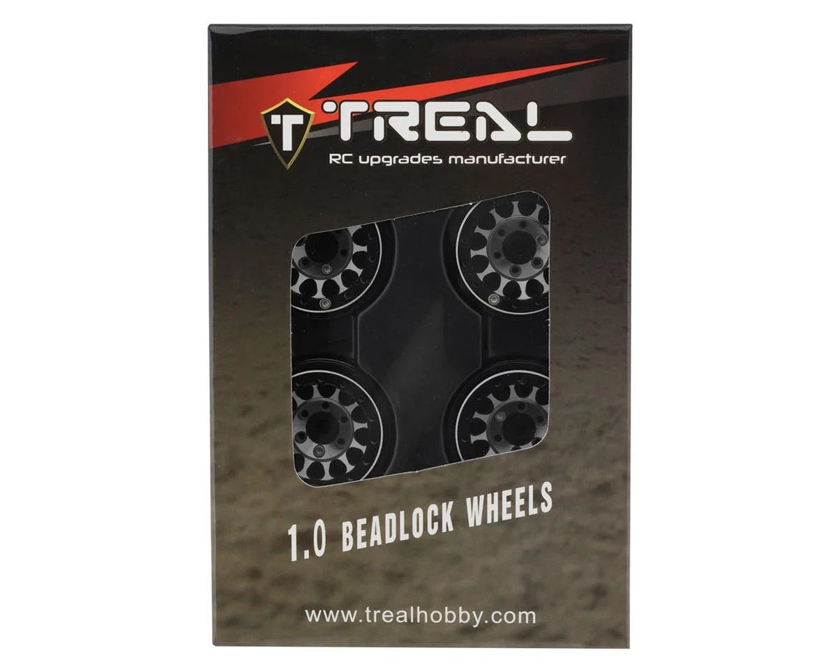 Treal Hobby Type I 1.0&quot; Classic 12-Spoke Beadlock Wheels (Grey) (4) (27.2g)