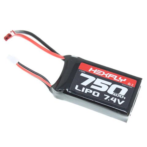 2 Cell 7.4v 750mAh Lipo Battery w/JST connector (1pc)