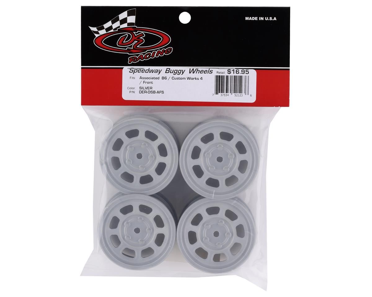 DE Racing Speedway Buggy Wheels for Associated B6 / Customworks 4 / Front / SILVER / 4pcs