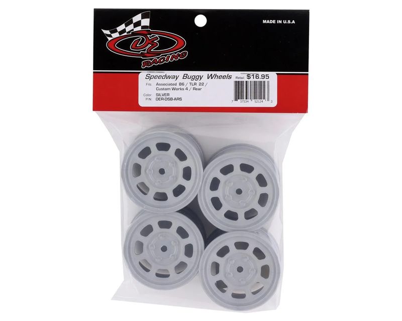 DE Racing Speedway Rear Wheels (Silver) (4) (Custom Works/B6)