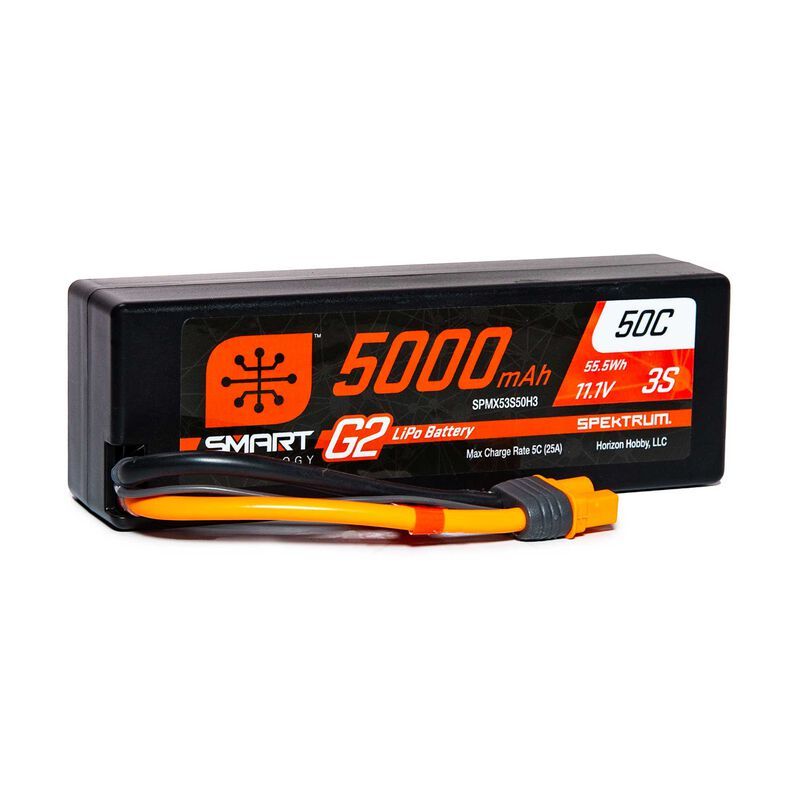 5000mAh 3S 11.1V Smart G2 LiPo 50C Hard Case; IC3