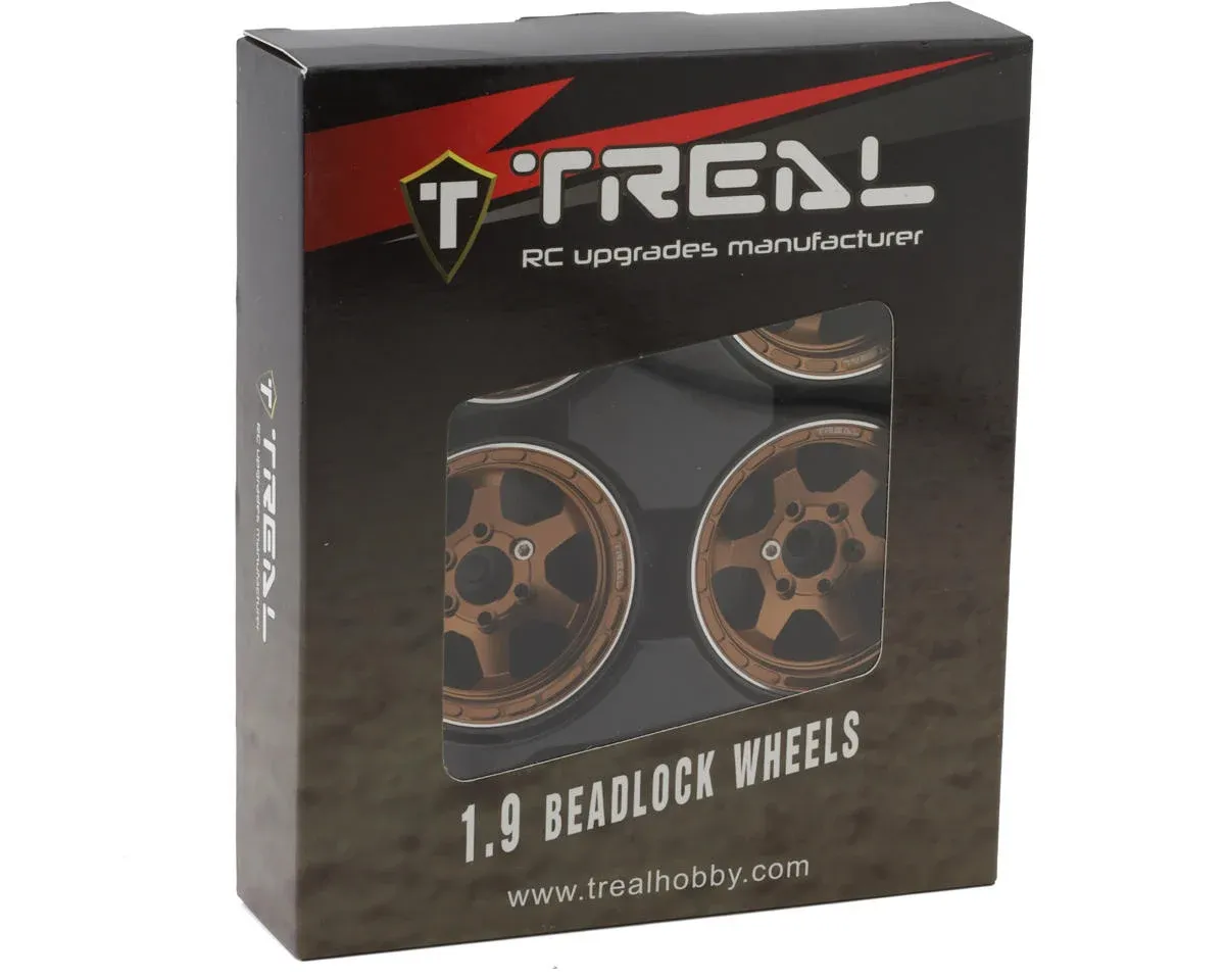 Treal Hobby Type H 1.9&quot; 6-Spoke Beadlock Wheels (Copper) (4)