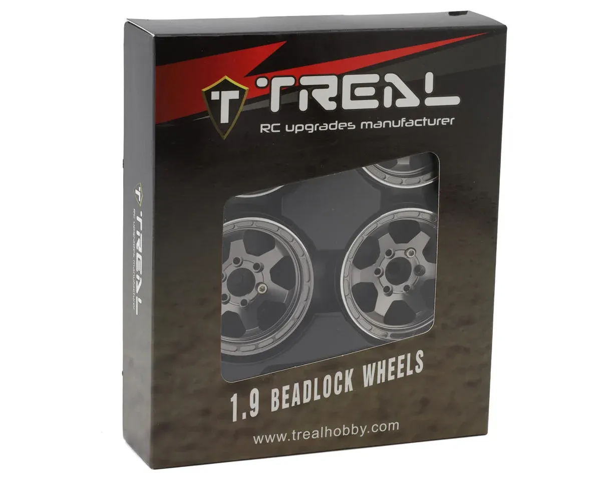 Treal Hobby Type H 1.9&quot; 6-Spoke Beadlock Wheels (Grey) (4)