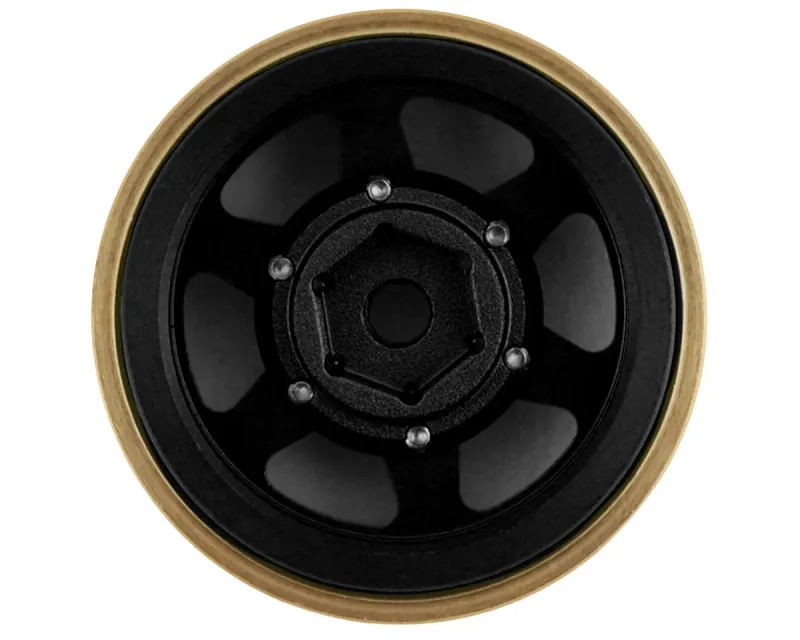 Samix SCX24 Aluminum &amp; Brass Adjustable Offset 1.0" Beadlock Wheels (Black) (4) (23.75g)